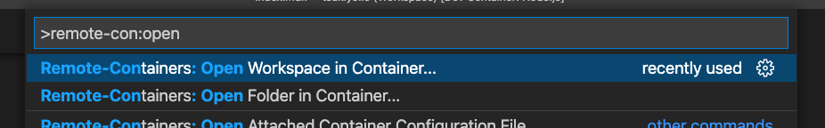 vscode open in container